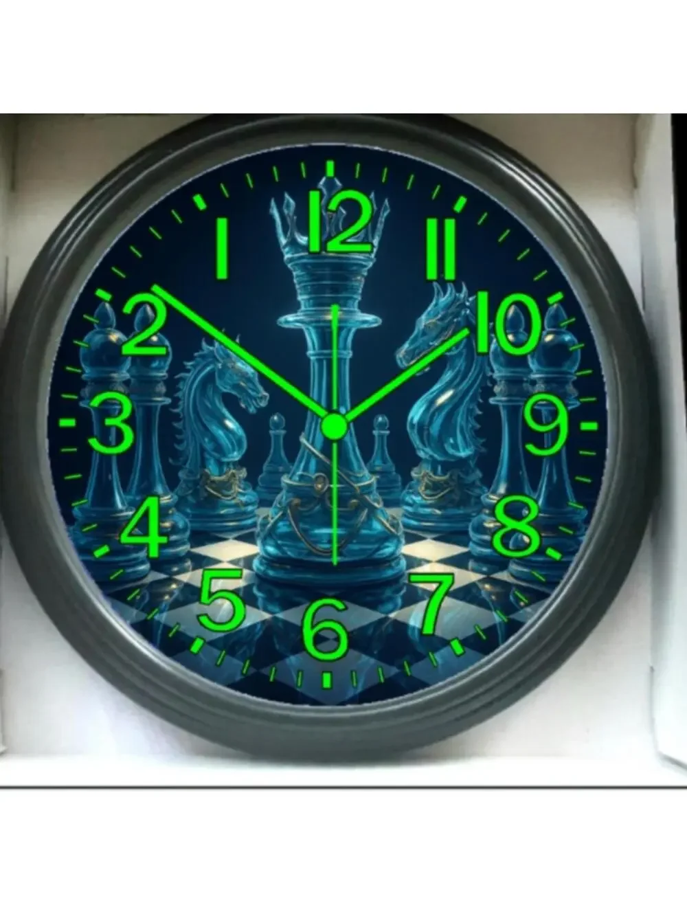 Glow-in-Dark Reverse Ticking Wall Clock 3D Dimensional New!